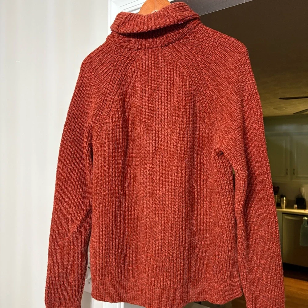 Banana Republic Mens Sweater ‎ Shawl Collar 100% BurntOrange Size L euc